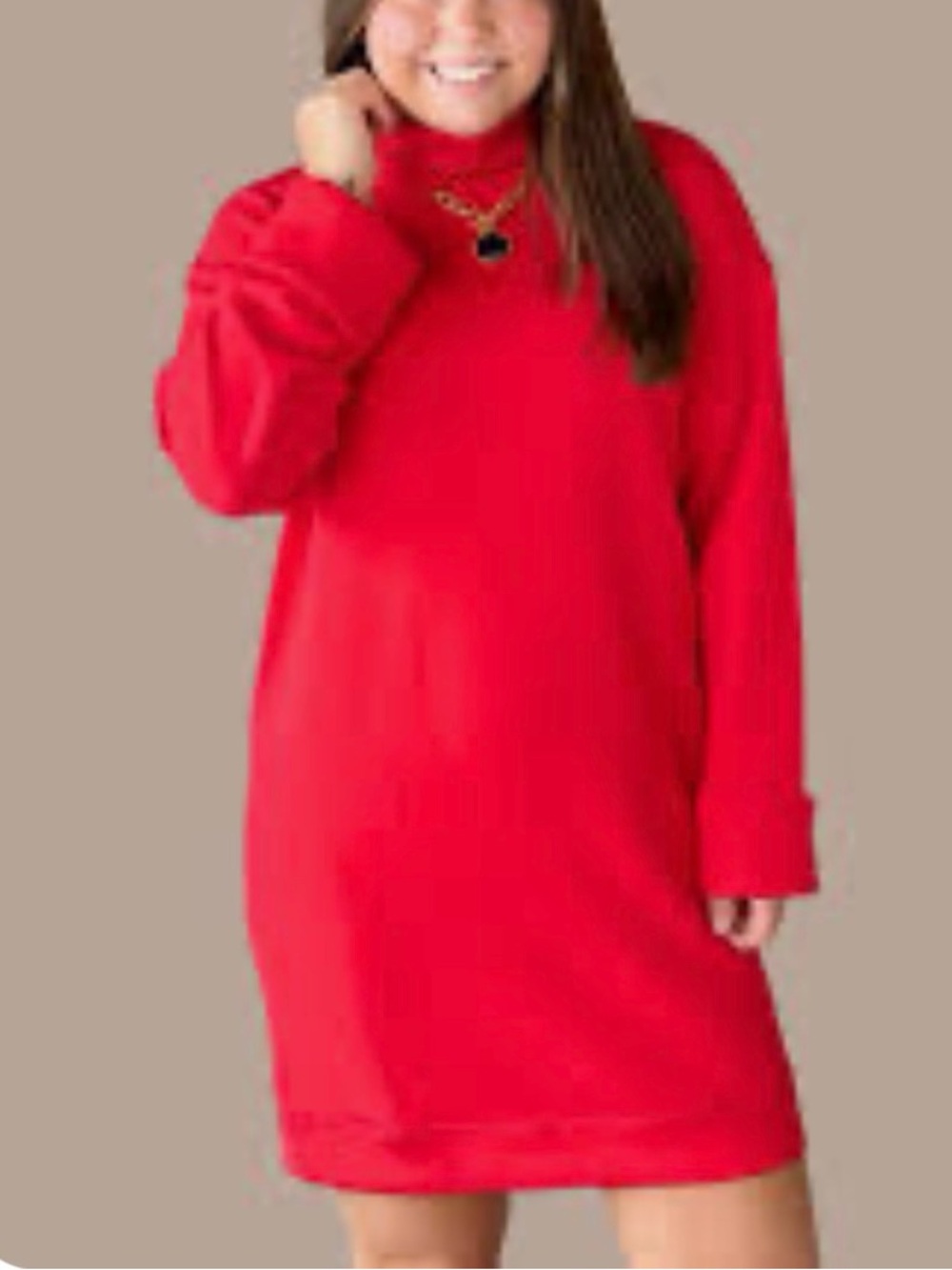EUC Like new SPANX szXL AirEssentials Turtleneck Long Sleeve Minidress in Red…